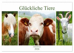Glückliche Tiere (Wandkalender 2026 DIN A2 quer), CALVENDO Monatskalender
