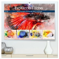 Cover Exotische Fische - Die schönsten Fische der Welt in Aquarell (hochwertiger Premium Wandkalender 2026 DIN A2 quer), Kunstdruck in Hochglanz