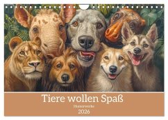 Tiere wollen Spaß - Humorwerke (Wandkalender 2026 DIN A4 quer), CALVENDO Monatskalender