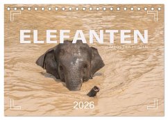 Cover ELEFANTEN Jumbos der Herzen (Tischkalender 2026 DIN A5 quer), CALVENDO Monatskalender