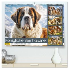 Königliche Bernhardiner. Die sanften Riesen der Alpen (hochwertiger Premium Wandkalender 2026 DIN A2 quer), Kunstdruck in Hochglanz