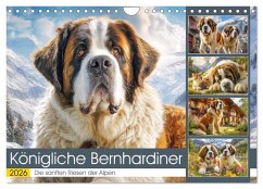 Königliche Bernhardiner. Die sanften Riesen der Alpen (Wandkalender 2026 DIN A4 quer), CALVENDO Monatskalender