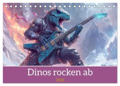 Cover Dinos rocken ab (Tischkalender 2026 DIN A5 quer), CALVENDO Monatskalender