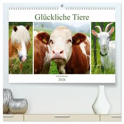 Glückliche Tiere (hochwertiger Premium Wandkalender 2026 DIN A2 quer), Kunstdruck in Hochglanz
