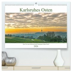 Karlsruhes Osten (hochwertiger Premium Wandkalender 2026 DIN A2 quer), Kunstdruck in Hochglanz
