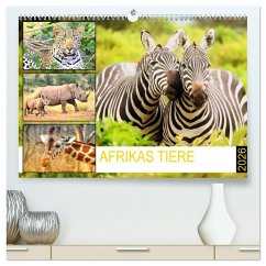 Afrikas Tiere. Majestäten in exotischer Wildnis (hochwertiger Premium Wandkalender 2026 DIN A2 quer), Kunstdruck in Hochglanz