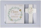 Butzon & Bercker Geschenkset zur Taufe 15 x 22 x 2 cm - Holzkreuz aus Buchenholz weiß lackiert mit Taufspruch, gebundenes Buch 11 x 11 cm, Lieferung in Geschenkverpackung Butzon & Bercker Geschenkset zur Taufe 15 x 22 x 2 cm - Holzkreuz aus Buchenholz weiß lackiert mit Taufspruch, gebundenes Buch 11 x 11 cm, Lieferung in Geschenkverpackung