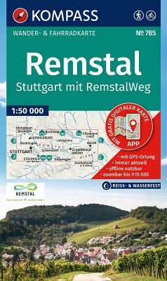 Cover KOMPASS Wanderkarte 785 Remstal, Stuttgart, mit RemstalWeg 1:50.000