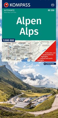 Cover KOMPASS Autokarte KOMPASS Autokarte und Panoramakarte Alpen 1:500.000