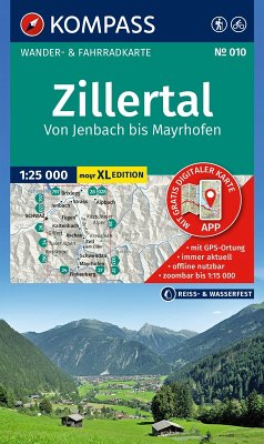 Cover KOMPASS Wanderkarte 010 Zillertal - Von Jenbach bis Mayrhofen 1:25.000