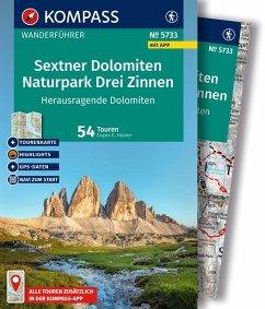 Cover KOMPASS Wanderführer Sextner Dolomiten, Naturpark Drei Zinnen - Herausragende Dolomiten, 50 Touren mit Extra-Tourenkarte