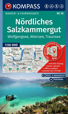 Cover KOMPASS Wanderkarte 18 Nördliches Salzkammergut, Wolfgangsee, Attersee, Traunsee 1:50.000
