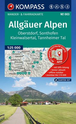 Cover KOMPASS Wanderkarten-Set 003 Allgäuer Alpen, Oberstdorf, Sonthofen, Kleinwalsertal, Tannheimer Tal (2 Karten) 1:25.000