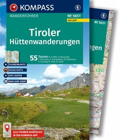 Cover KOMPASS Wanderführer Tiroler Hüttenwanderungen, 55 Touren mit Extra-Tourenkarte