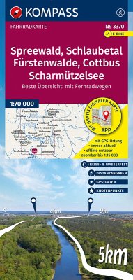 Cover KOMPASS Fahrradkarte 3370 Spreewald, Schlaubetal, Fürstenwalde, Cottbus, Scharmützelsee mit Knotenpunkten 1:70.000