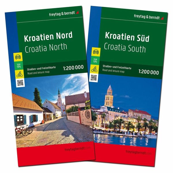 Kroatien, Straßenkarten-Set 1:200.000, freytag & berndt Kroatien, Straßenkarten-Set 1:200.000, freytag & berndt