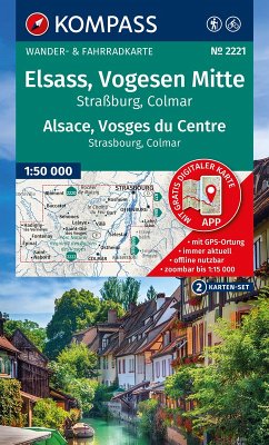 Cover KOMPASS Wanderkarten-Set 2221 Elsass, Vogesen Mitte, Alsace, Vosges du Centre (2 Karten) 1:50.000