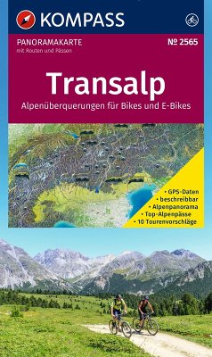 Cover KOMPASS Radfernwegekarte Transalp Panoramakarte 1:2 Mio.