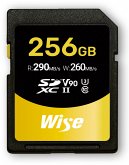 Wise SDXC UHS-II V90 256GB R:290MBs / W:260MBs WI-SD-N256
