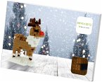 BRIXIES 220053 - Postkarte Rentier, 3D Konstruktionsbausatz aus Ministeinen, 89 Teile