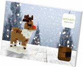 BRIXIES 220053 - Postkarte Rentier, 3D Konstruktionsbausatz aus Ministeinen, 89 Teile