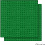 BRIXIES 225014 - Platte 20 x 20 Doppelpack grün, Bauplatten, 1 Stück