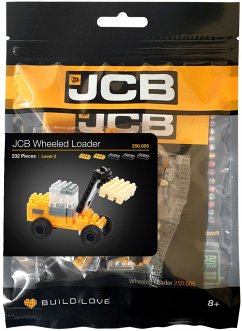 BRIXIES 250005 - JCB Radlader, 3D Konstruktionsbausatz aus Ministeinen, 88 Teile