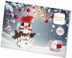 BRIXIES 220022 - Postkarte Schneemann, 3D Konstruktionsbausatz aus Ministeinen, 70 Teile