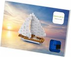 BRIXIES 220027 - Postkarte Segelschiff, 3D Konstruktionsbausatz aus Ministeinen, 160 Teile
