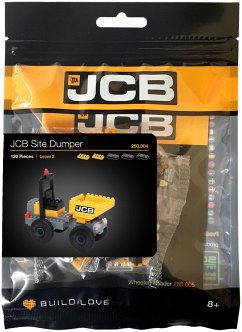 BRIXIES 250004 - JCB Baustellenkipper, 3D Konstruktionsbausatz aus Ministeinen, 126 Teile