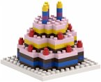 BRIXIES 220012 - Postkarte Geburtstagskuchen, 3D Konstruktionsbausatz aus Ministeinen, 98 Teile