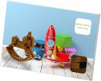 BRIXIES 220054 - Postkarte Schaukelpferd, 3D Konstruktionsbausatz aus Ministeinen, 70 Teile