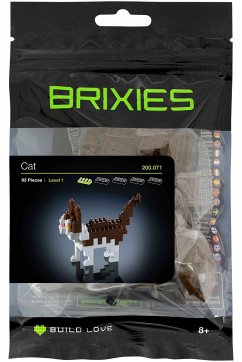 BRIXIES 200071 - Hauskatze, 3D Konstruktionsbausatz aus Ministeinen, 93 Teile
