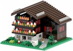 BRIXIES 200158 - Schweizer Chalet, 3D Konstruktionsbausatz aus Ministeinen, 441 Teile