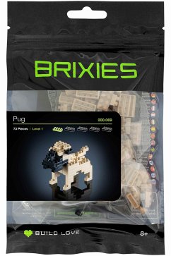 BRIXIES 200069 - Mops, 3D Konstruktionsbausatz aus Ministeinen, 73 Teile BRIXIES 200069 - Mops, 3D Konstruktionsbausatz aus Ministeinen, 73 Teile