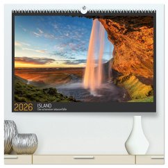 Island - Die schönsten Wasserfälle (hochwertiger Premium Wandkalender 2026 DIN A2 quer), Kunstdruck in Hochglanz