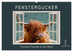 Cover Fenstergucker - tierische Freunde an der Wand (Wandkalender 2026 DIN A2 quer), CALVENDO Monatskalender