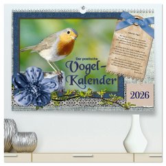Cover Der poetische Vogelkalender (hochwertiger Premium Wandkalender 2026 DIN A2 quer), Kunstdruck in Hochglanz