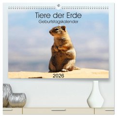 Tiere der Erde Geburtstagskalender (hochwertiger Premium Wandkalender 2026 DIN A2 quer), Kunstdruck in Hochglanz Tiere der Erde Geburtstagskalender (hochwertiger Premium Wandkalender 2026 DIN A2 quer), Kunstdruck in Hochglanz