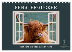 Cover Fenstergucker - tierische Freunde an der Wand (Wandkalender 2026 DIN A3 quer), CALVENDO Monatskalender