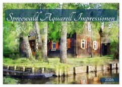 Cover Spreewald Aquarell Impressionen (Wandkalender 2026 DIN A2 quer), CALVENDO Monatskalender