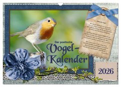 Cover Der poetische Vogelkalender (Wandkalender 2026 DIN A3 quer), CALVENDO Monatskalender