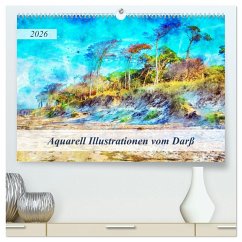 Cover Aquarell Illustrationen vom Darß (hochwertiger Premium Wandkalender 2026 DIN A2 quer), Kunstdruck in Hochglanz