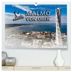 Malmö von oben (hochwertiger Premium Wandkalender 2026 DIN A2 quer), Kunstdruck in Hochglanz