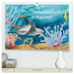 Die Meereswelt in Aquarell (hochwertiger Premium Wandkalender 2026 DIN A2 quer), Kunstdruck in Hochglanz Die Meereswelt in Aquarell (hochwertiger Premium Wandkalender 2026 DIN A2 quer), Kunstdruck in Hochglanz