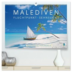 Die Malediven: Fluchtpunkt Sehnsucht (hochwertiger Premium Wandkalender 2026 DIN A2 quer), Kunstdruck in Hochglanz