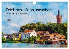 Feldberger Seenlandschaft - Spaziergang in Aquarell (Wandkalender 2026 DIN A4 quer), CALVENDO Monatskalender