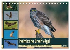 Heimische GREIFVÖGEL Adler Milan Bussard Weihe Sperber (Tischkalender 2026 DIN A5 quer), CALVENDO Monatskalender Heimische GREIFVÖGEL Adler Milan Bussard Weihe Sperber (Tischkalender 2026 DIN A5 quer), CALVENDO Monatskalender