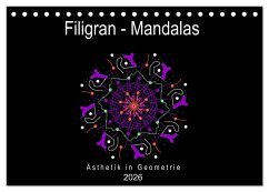 Cover Filigran - Mandalas (Tischkalender 2026 DIN A5 quer), CALVENDO Monatskalender