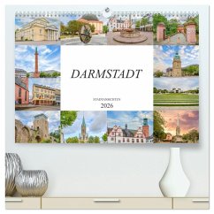 Cover Darmstadt Stadtansichten (hochwertiger Premium Wandkalender 2026 DIN A2 quer), Kunstdruck in Hochglanz